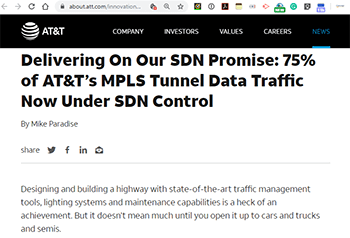 AT&T: 75% of MPLS tunnel data traffic under SDN control