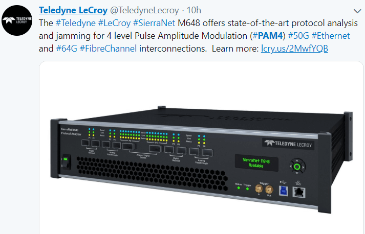 Teledyne LeCroy offer protocol analysis and jamming PAM4