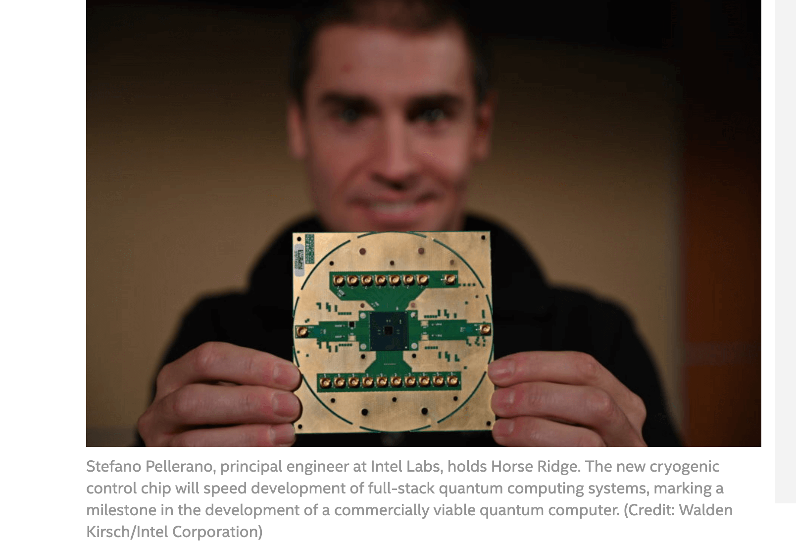 Intel outlines “Horse Ridge” cryogenic quantum control chip