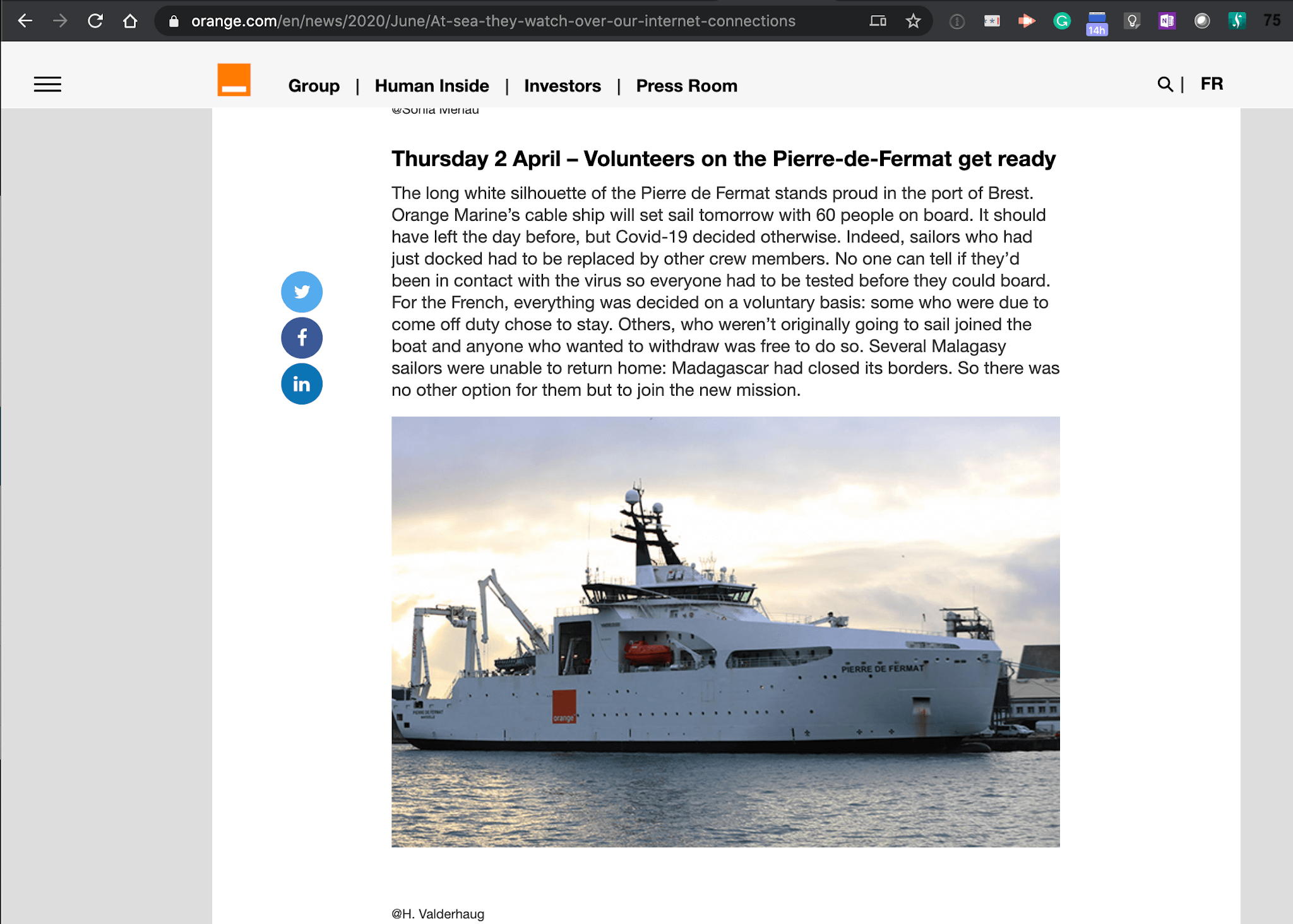 Orange Marine completes repair of TAT-14 subsea cable