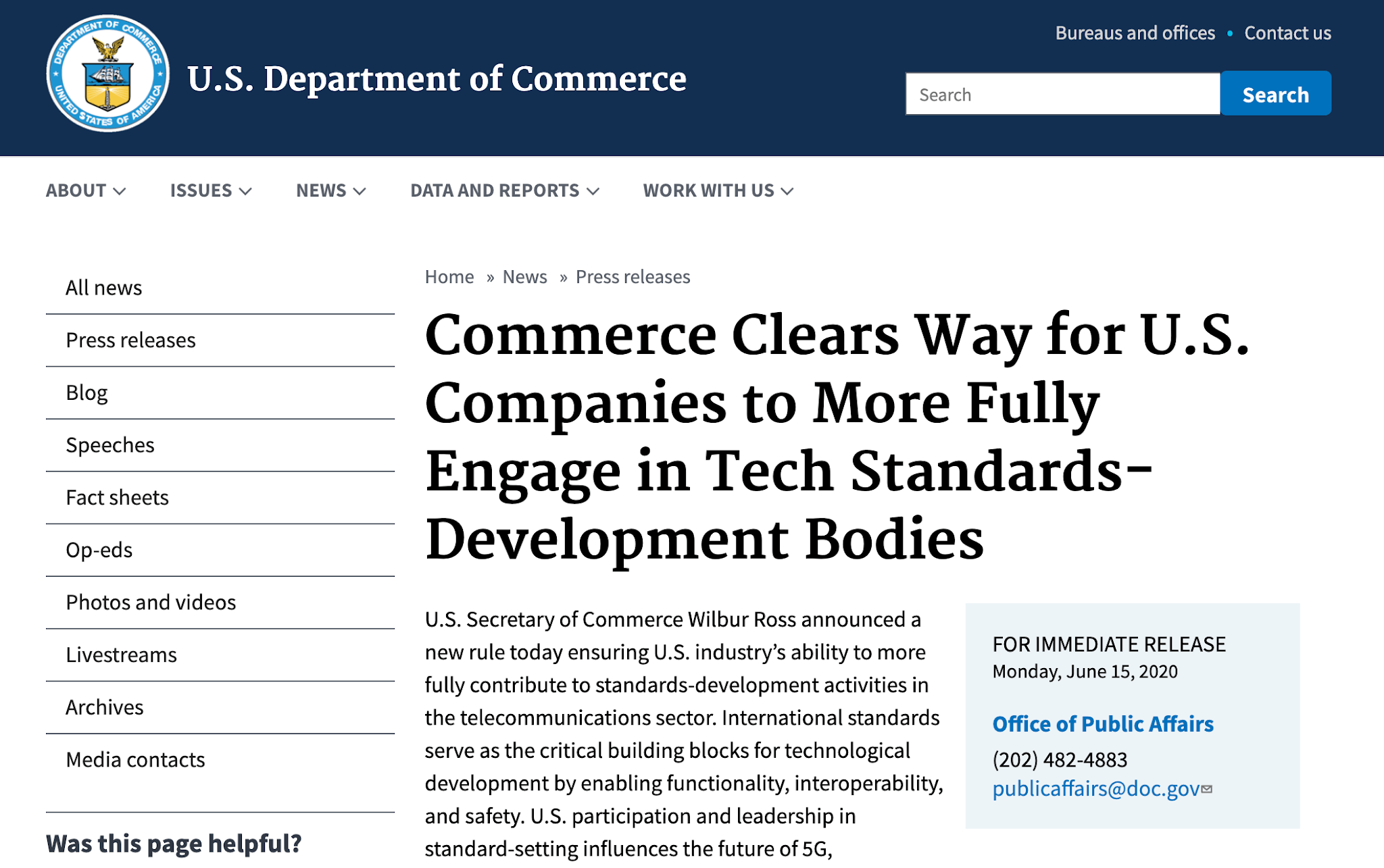 U.S. companies allowed to collaborate with Huawei on standards