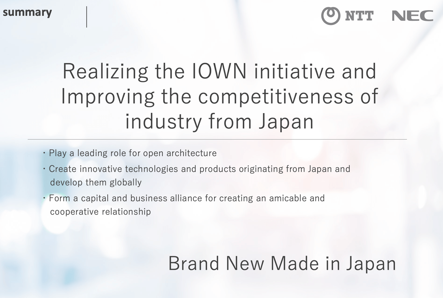 NTT and NEC alliance to build optical and 5G solutions