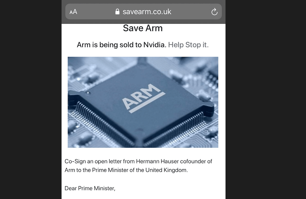 Co-founder of ARM urges UK to block sale to NVIDIA