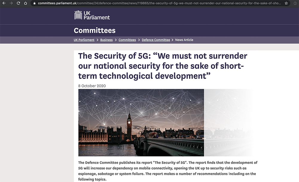 UK’s Defence Committee urges faster removal of Huawei kit