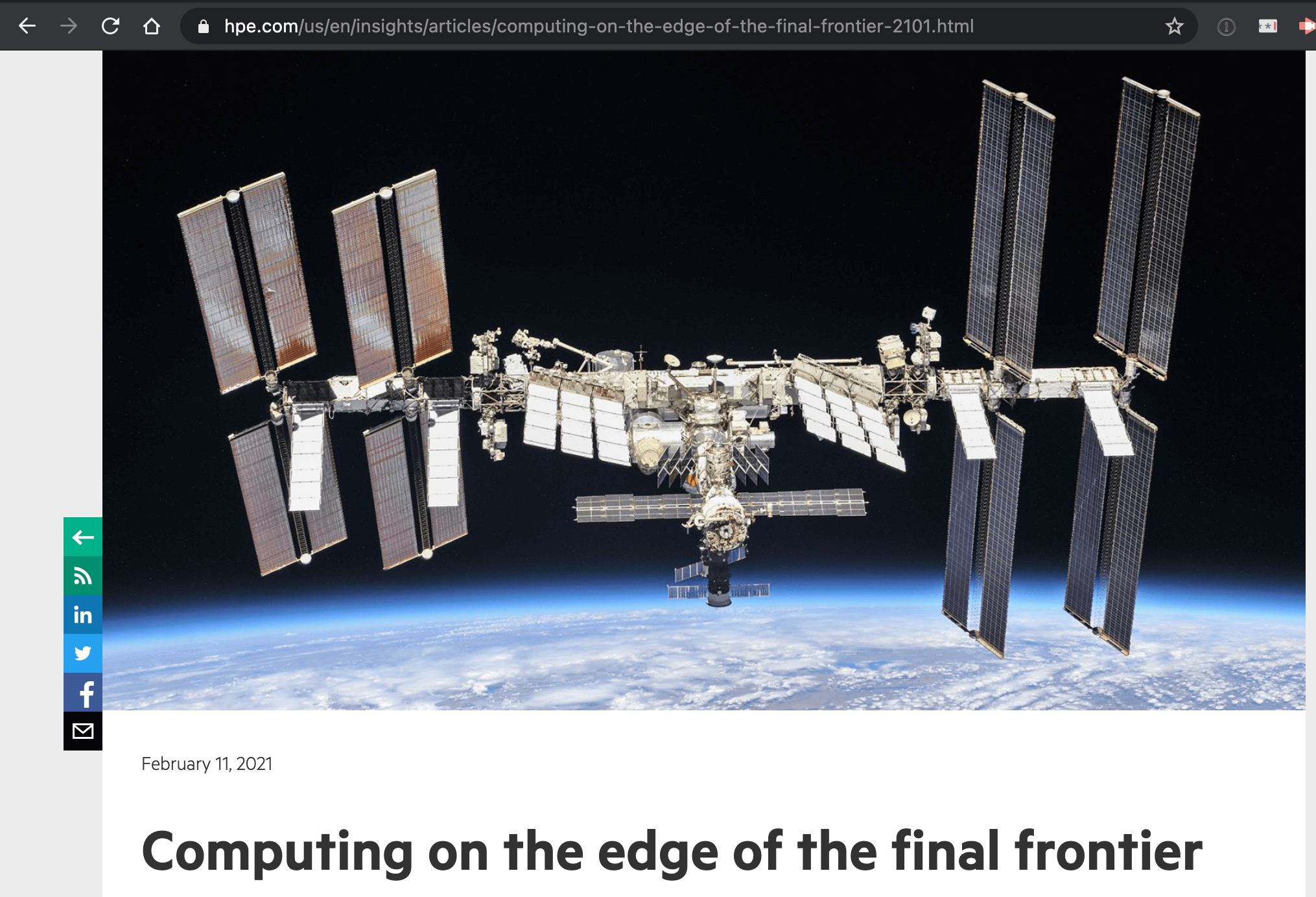 Microsoft Azure to connect to the International Space Station with HPE