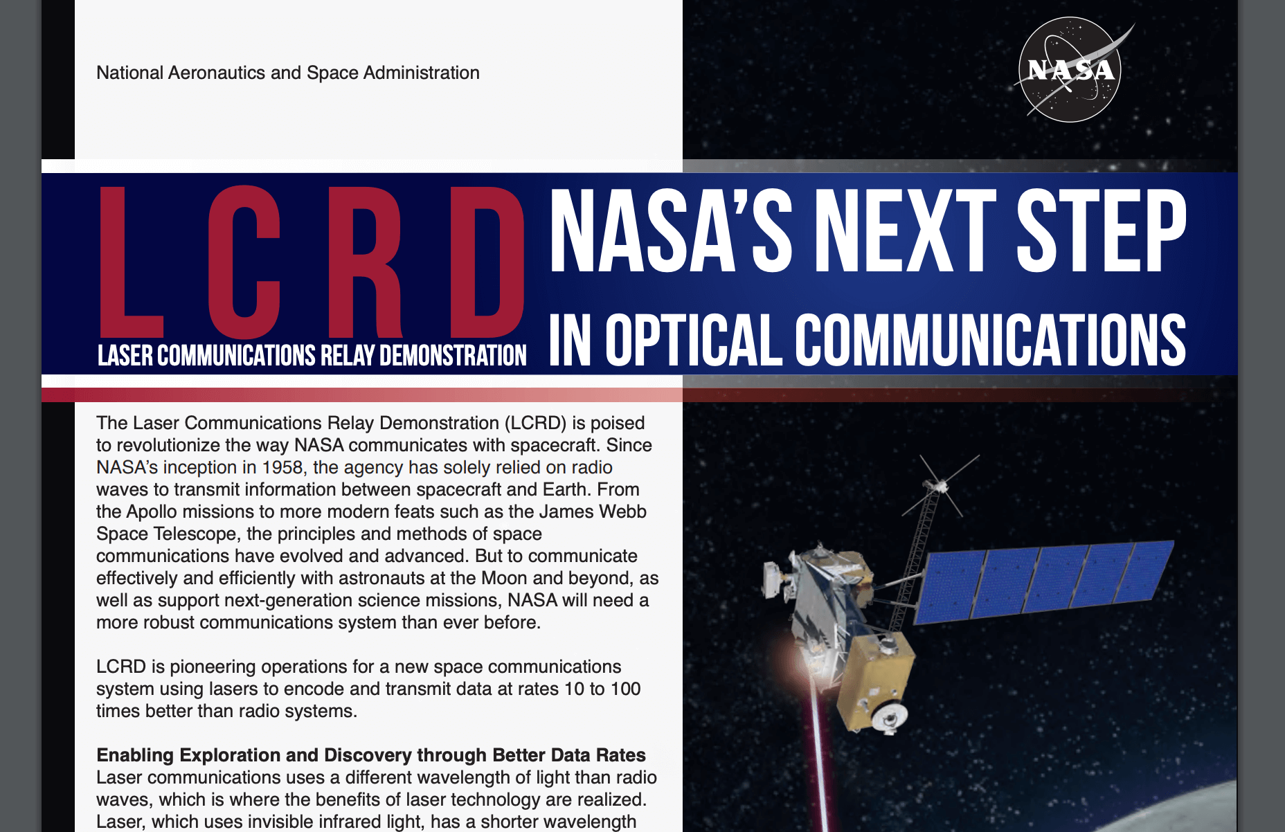 NASA to test geosynchronous satellite laser at 1.2 Gbps