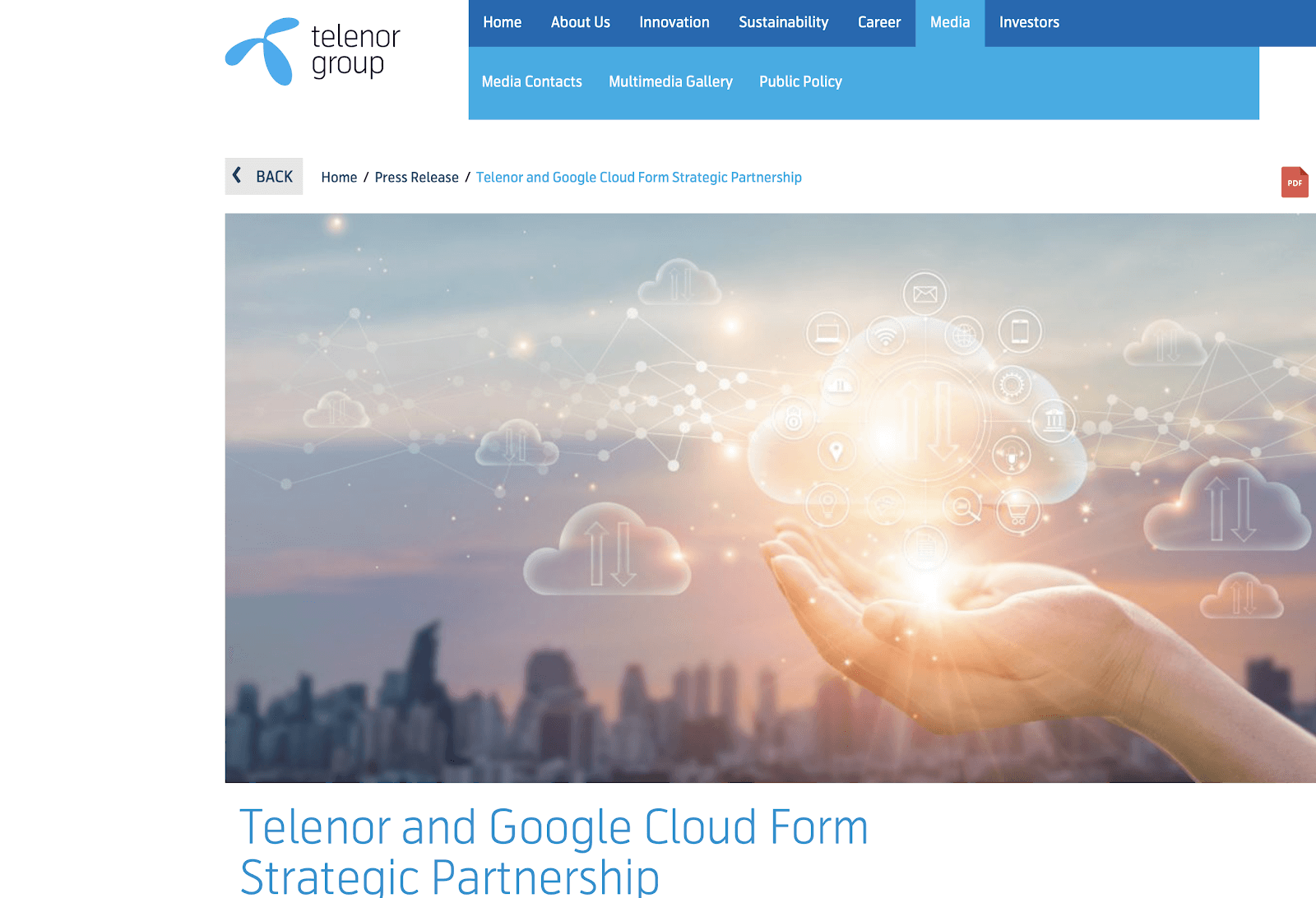 Telenor enters partnership with Google Cloud