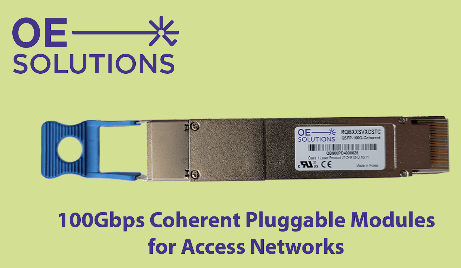 OE Solutions announces 100G digital coherent optical modules