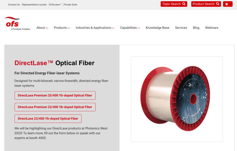 OFS develops DirectLasePremium Yb-doped optical fiber