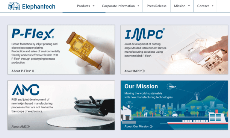 Mitsubishi invests in Elephantech for metal inkjet printing for PCBs