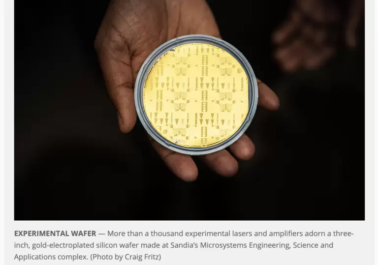 Sandia Labs develops method to intregrate photonic devices on chip