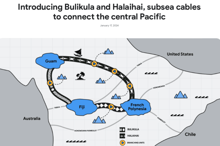 Google announces two central Pacific cables — Honomoana and Tabua