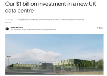 Google amps up UK presence with $1 billion data centre investment