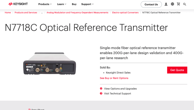 Keysight’s New Optical Reference Transmitter for 200G/Lane Testing