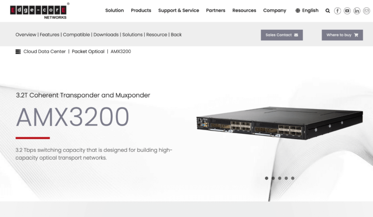 Edgecore’s AMX3200 Optical Transponder and Muxponder Powers 400G Long-Haul