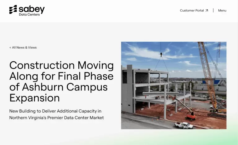 Sabey Expands in Ashburn with First Three-Story Data Center