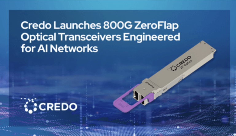 Credo Begins Shipping 800G ZeroFlap Transceivers for AI Cluster Stability