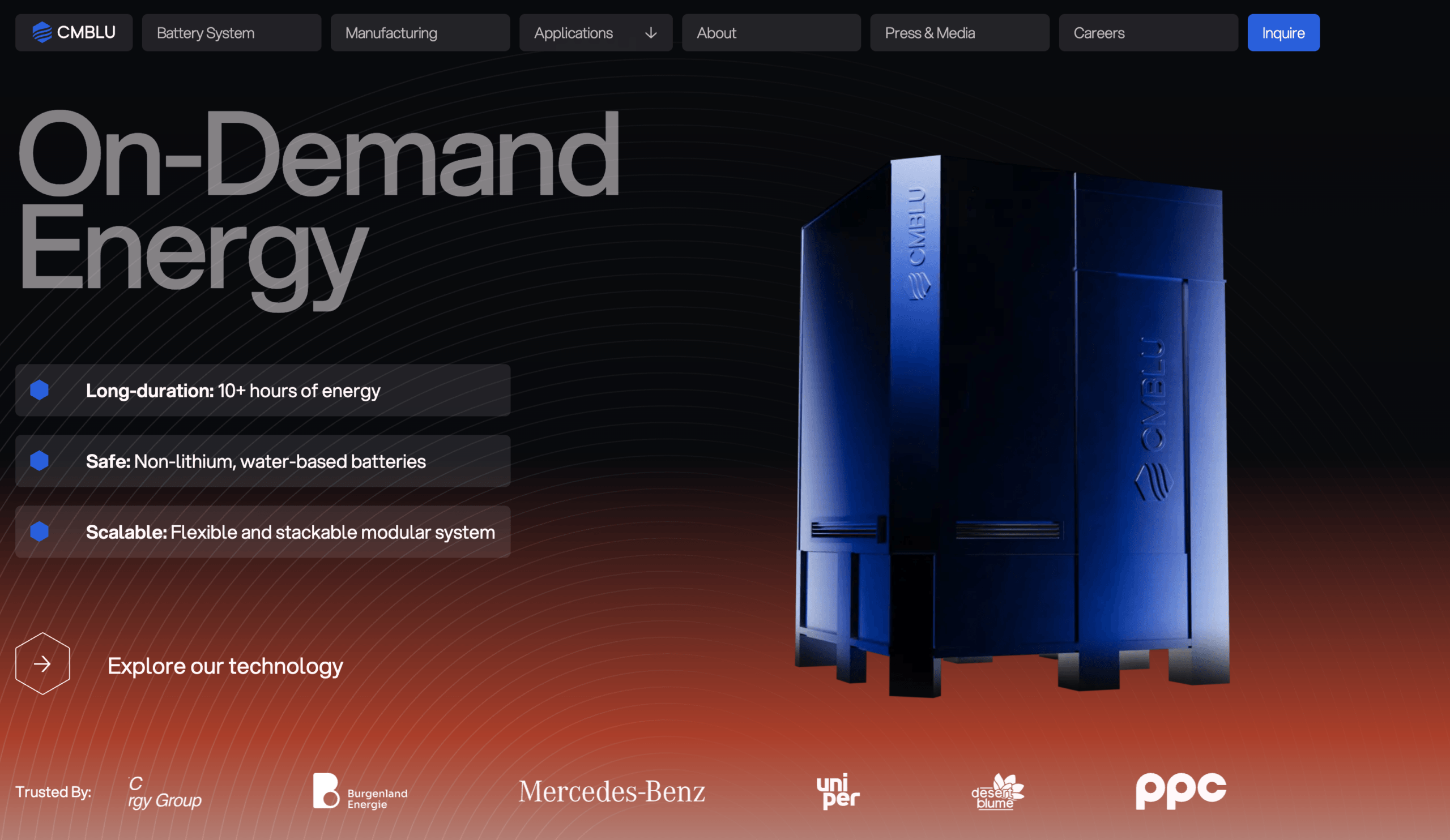 Germany’s CMBlu Raises €50M for Non-Lithium Storage for Hyperscale Infrastructure