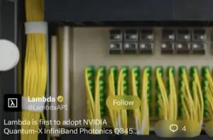 Lambda Evaluates NVIDIA Quantum-X Photonics CPO Switch