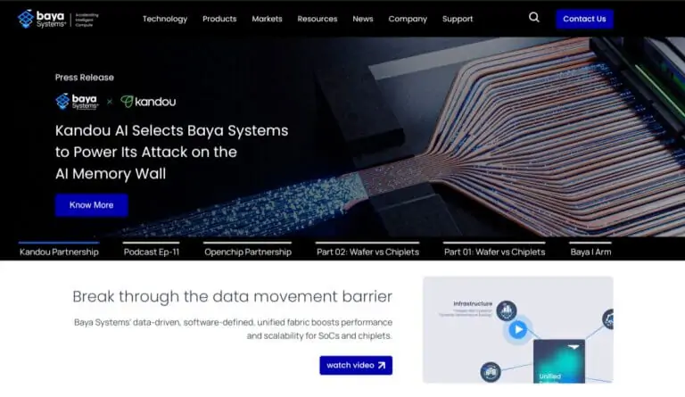Kandou AI Selects Baya Systems Fabric IP for 448G Connectivity Platform