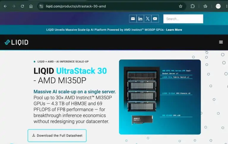 Liqid Debuts 30-GPU AI Platform Powered by AMD Instinct MI350P
