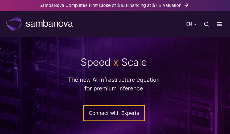 SambaNova Raises $1 Billion at $11 Billion Valuation for AI Inference